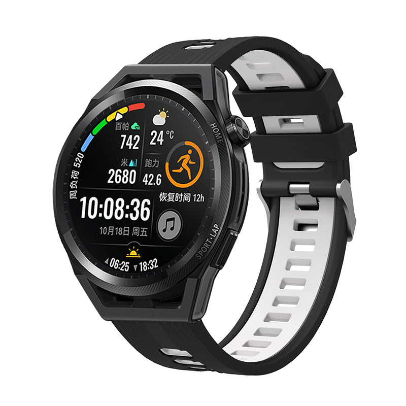 For Huawei Watch GT 3 (46mm) Dual Color 22mm Silicone Watch Strap Replacement Wrist Band For Huawei Watch GT 3 (46mm) Dual Color 22mm Silicone Watch Strap Replacement Wrist Band